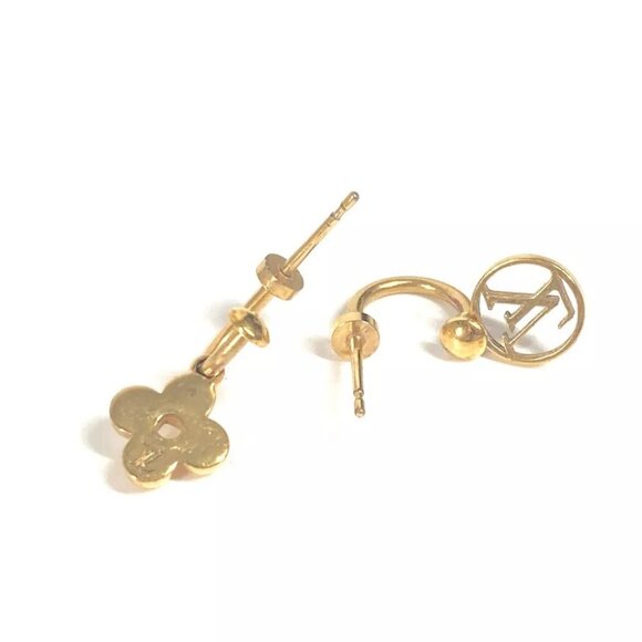Auth LOUIS VUITTON M64859 Monogram flower Pierce-Blooming